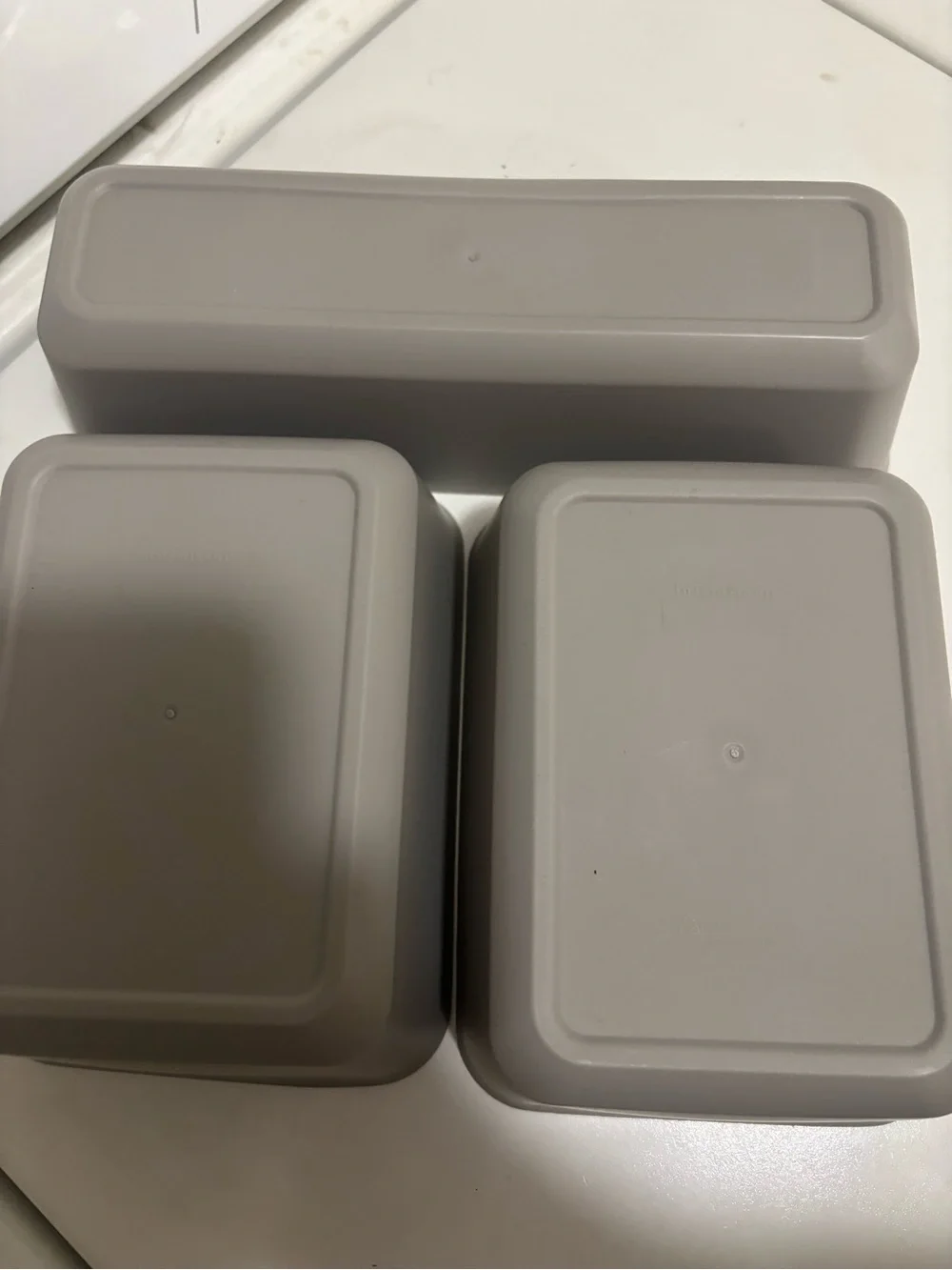 Minimalist Gray Plastic Storage Bins Set of 3